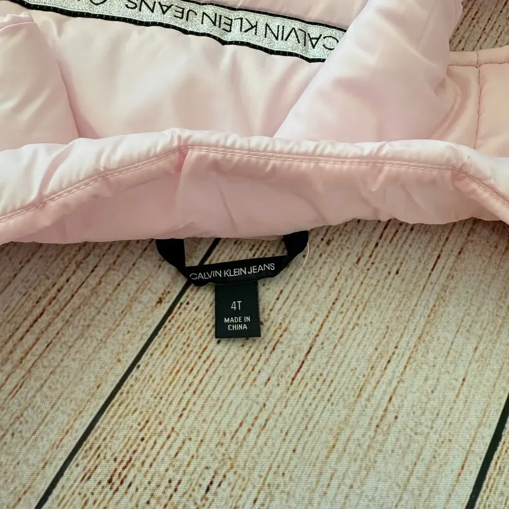 NWOT Girls 4T Calvin Klein Pink Puffer Vest